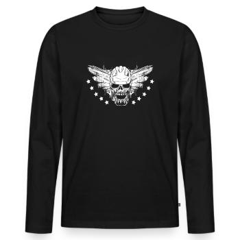 ouvrier du batiment - T-shirt manches longues Premium bio Homme - noir - Devant - Nico (187cm)