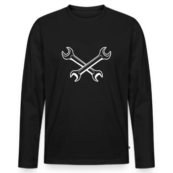 Schrauber - Männer Premium Bio Langarmshirt - Schwarz - Vorne - Nico (187cm)