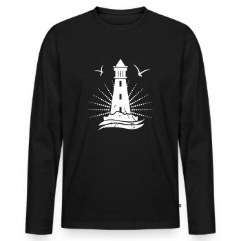 la mer du Nord - T-shirt manches longues Premium bio Homme - noir - Devant - Nico (187cm)