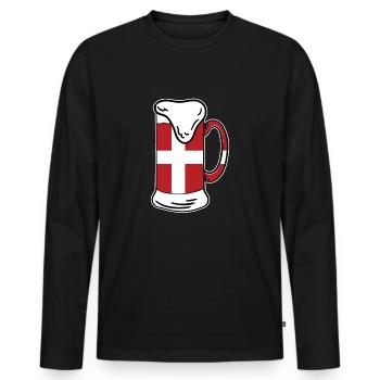 Denmark - Men's Premium Organic Long Sleeve Shirt - black - Front - Nico (187cm)