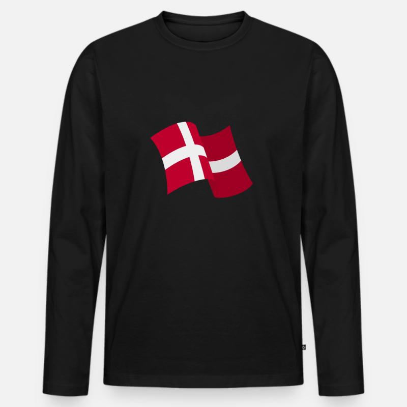 Dänemark - Männer Premium Bio Langarmshirt - Schwarz