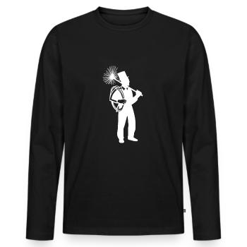 Schornsteinfeger - Männer Premium Bio Langarmshirt - Schwarz - Vorne - Nico (187cm)
