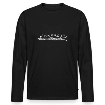 clarinet - Men's Premium Organic Long Sleeve Shirt - black - Front - Nico (187cm)