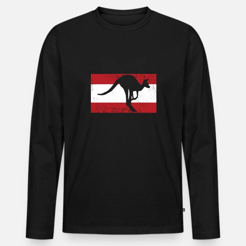 Österreich - Männer Premium Bio Langarmshirt - Schwarz