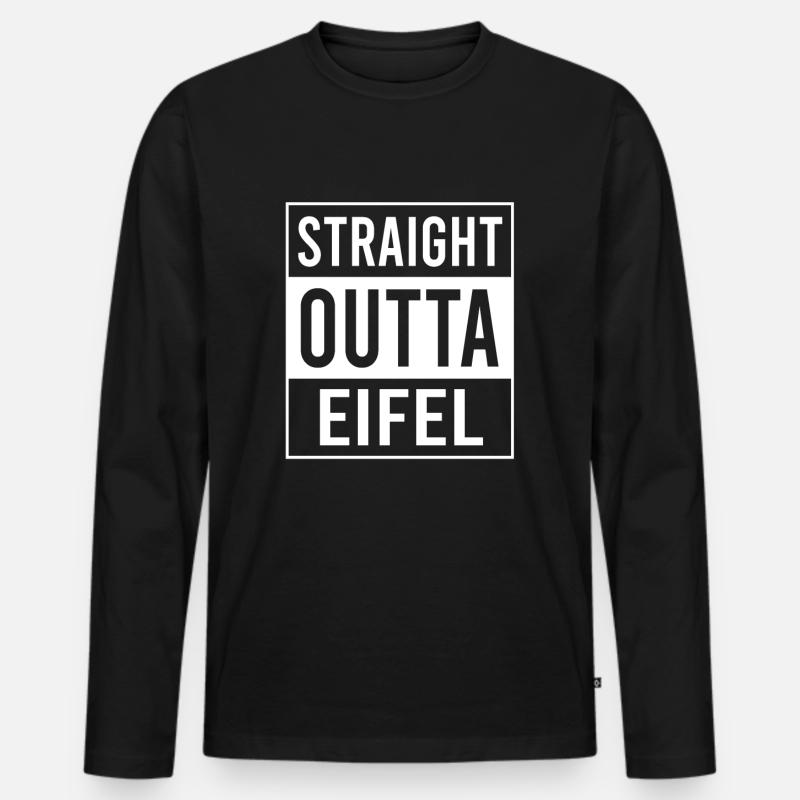 Straight Outta Eifel Eifler Eifeler Heimat - Männer Premium Bio Langarmshirt - Schwarz