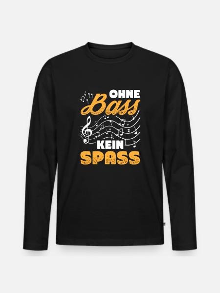 Ohne Bass Kein Spaß Chor Sänger Orchester - Männer Premium Bio Langarmshirt - Schwarz