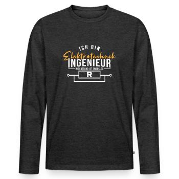 Résistance de l'ingénieur électricien inutile - T-shirt manches longues Premium bio Homme - anthracite chiné - Devant - Nico (187cm)