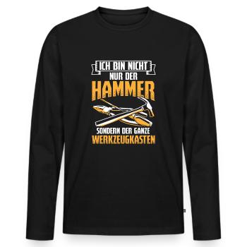 Ich Bin Nicht Nur Der Hammer Handwerker Handwerk - Männer Premium Bio Langarmshirt - Schwarz - Vorne - Nico (187cm)