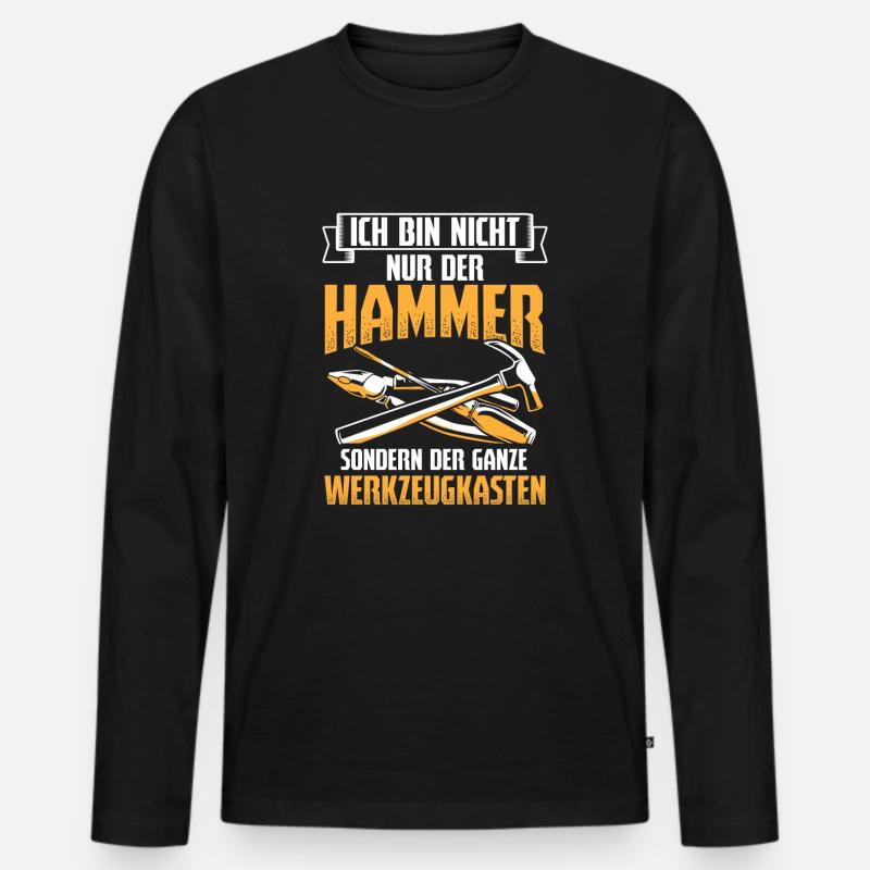 Ich Bin Nicht Nur Der Hammer Handwerker Handwerk - Männer Premium Bio Langarmshirt - Schwarz