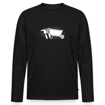 Garten - Männer Premium Bio Langarmshirt - Schwarz - Vorne - Nico (187cm)