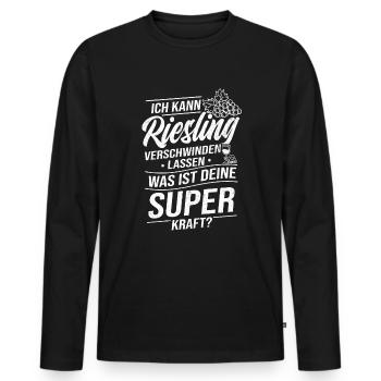 Riesling Wein - Männer Premium Bio Langarmshirt - Schwarz - Vorne - Nico (187cm)