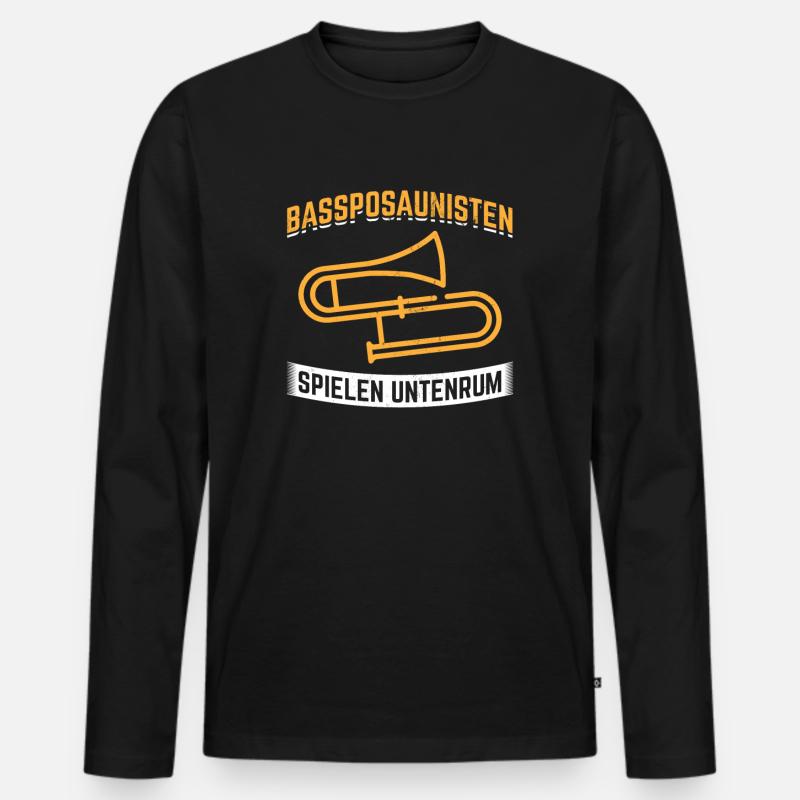 Posaune Orchester - Männer Premium Bio Langarmshirt - Schwarz