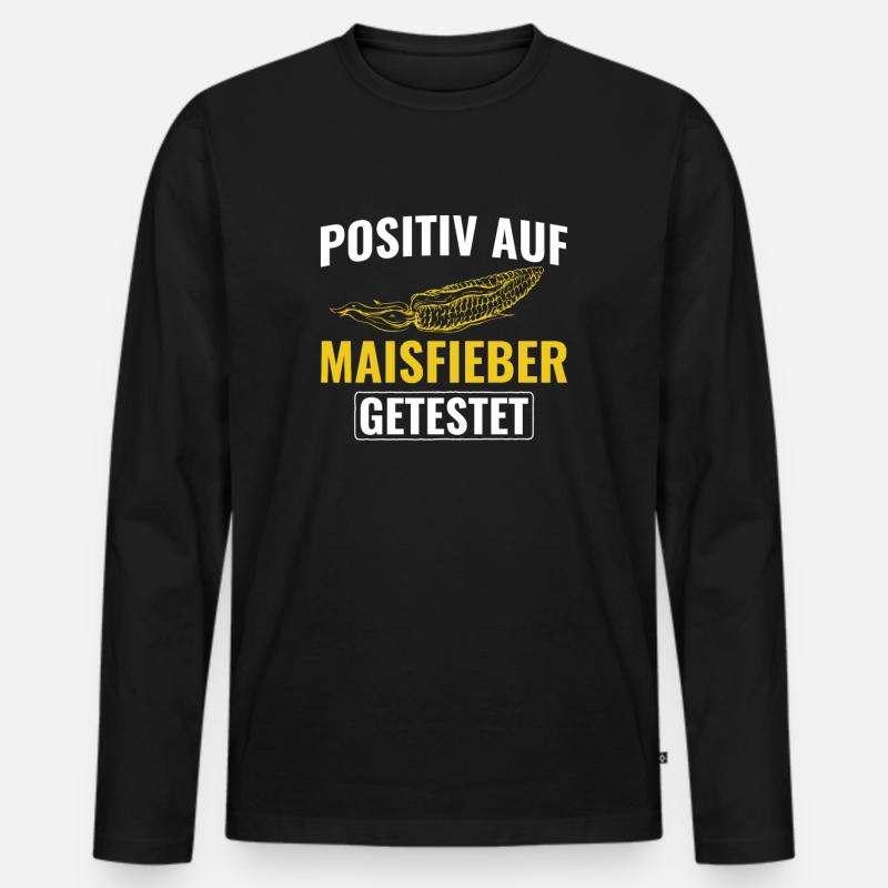 Landwirtschaft Mais Bauer - Männer Premium Bio Langarmshirt - Schwarz