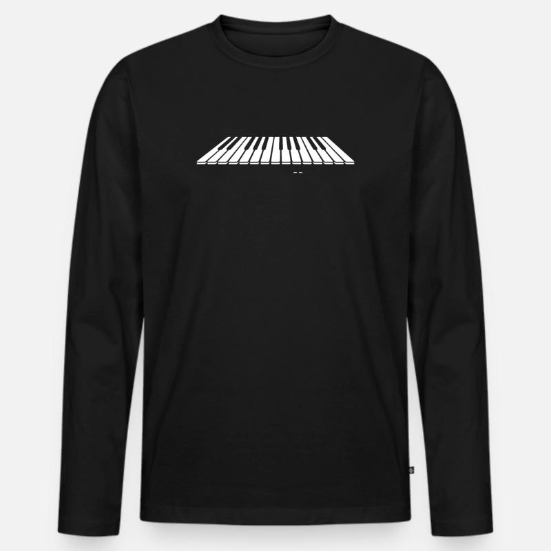 Klavier - Männer Premium Bio Langarmshirt - Schwarz