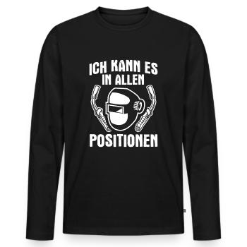 Schweißen Schweißer Schweissen - Männer Premium Bio Langarmshirt - Schwarz - Vorne - Nico (187cm)