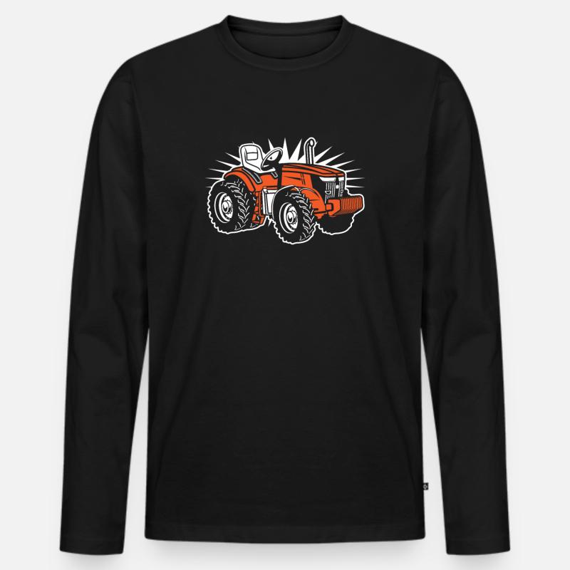 Traktor - Männer Premium Bio Langarmshirt - Schwarz