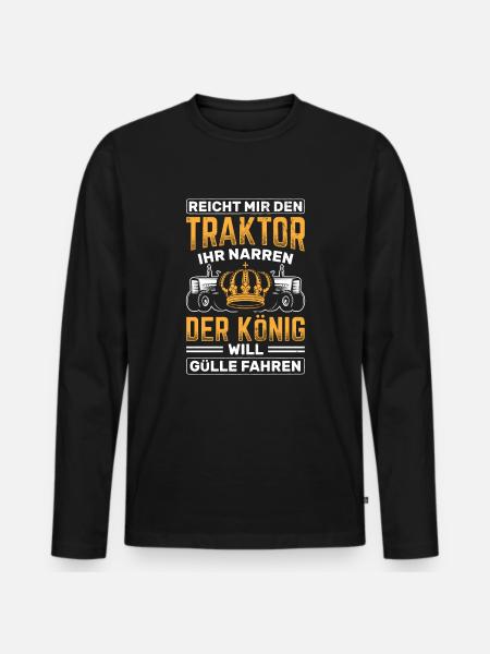 Traktor Landwirtschaft Bauer - Männer Premium Bio Langarmshirt - Schwarz