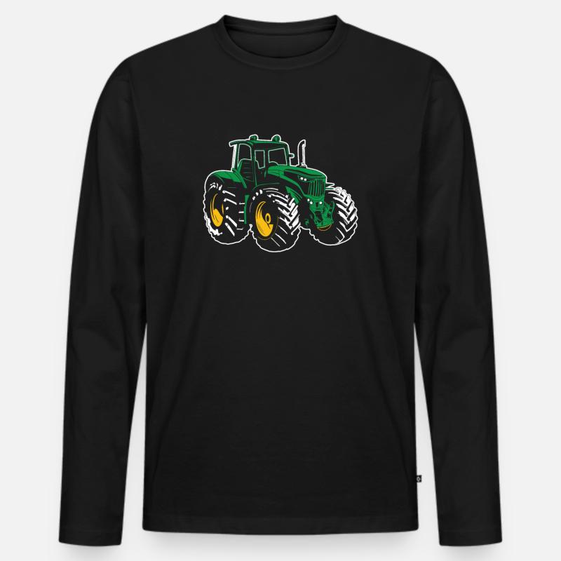Traktor - Männer Premium Bio Langarmshirt - Schwarz