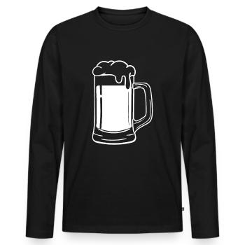 Boire de la bière alcoolisée - T-shirt manches longues Premium bio Homme - noir - Devant - Nico (187cm)