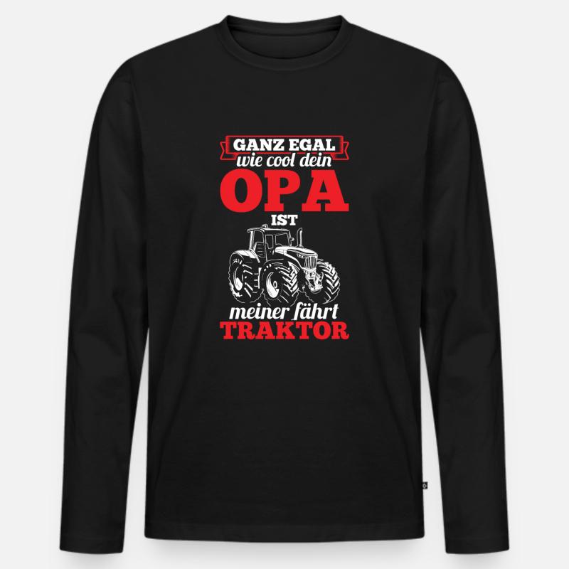 Bauer Traktor Landwirtschaft - Männer Premium Bio Langarmshirt - Schwarz
