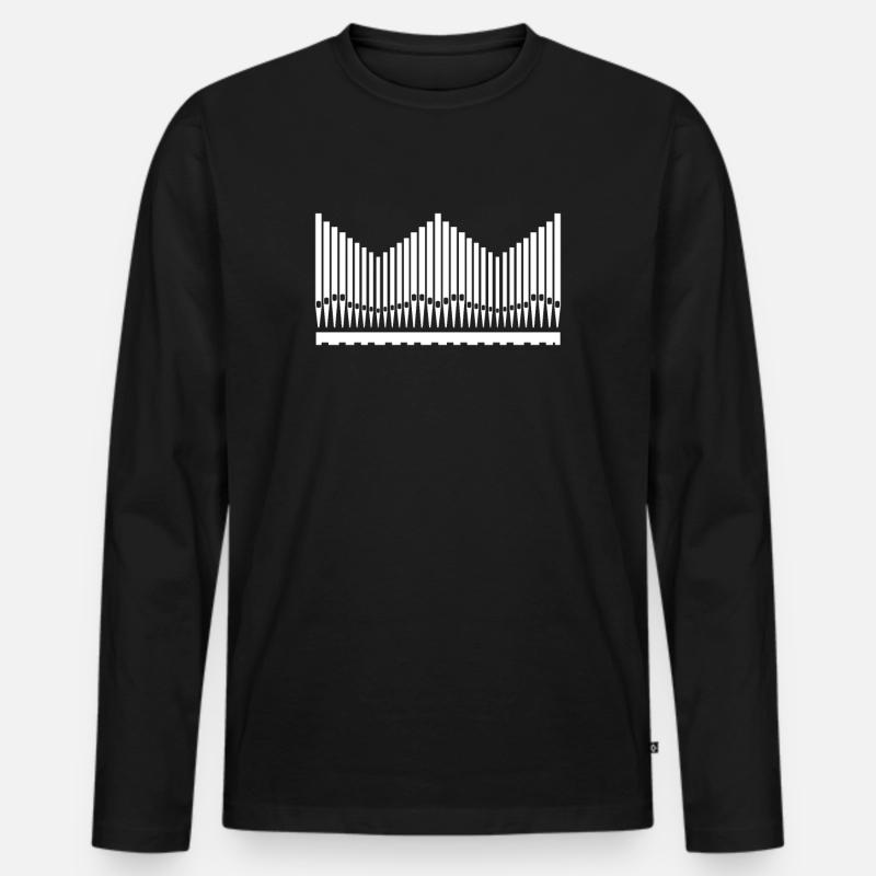 Orgel - Männer Premium Bio Langarmshirt - Schwarz