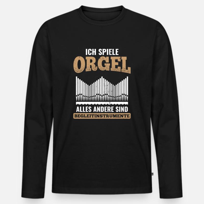 Orgel - Männer Premium Bio Langarmshirt - Schwarz