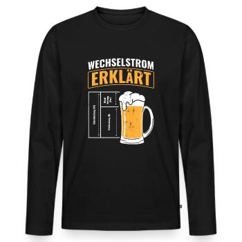 Strom Elektrotechnik Elektriker - Männer Premium Bio Langarmshirt - Schwarz - Vorne - Nico (187cm)