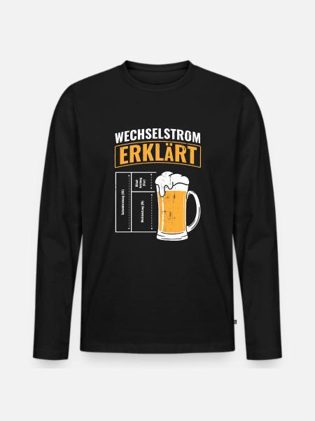 Strom Elektrotechnik Elektriker - Männer Premium Bio Langarmshirt - Schwarz
