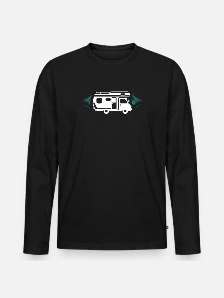 camping - Men's Premium Organic Long Sleeve Shirt - black