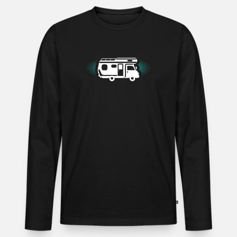 Camping - Männer Premium Bio Langarmshirt - Schwarz