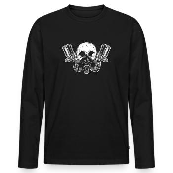 Lackierer - Männer Premium Bio Langarmshirt - Schwarz - Vorne - Nico (187cm)