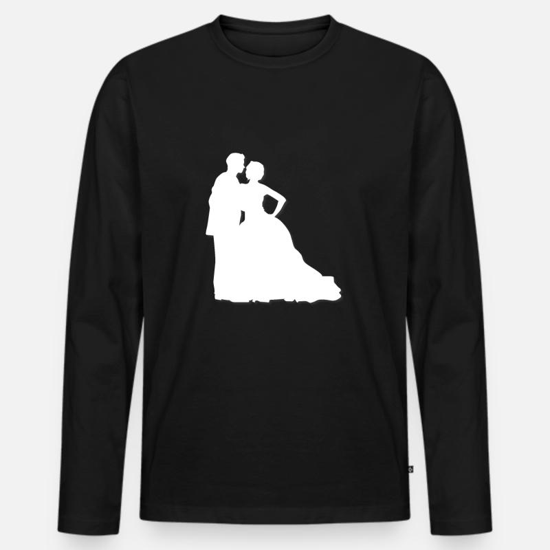 Hochzeit - Männer Premium Bio Langarmshirt - Schwarz