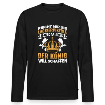 Geschenkidee Beruf Lackierer - Männer Premium Bio Langarmshirt - Schwarz - Vorne - Nico (187cm)