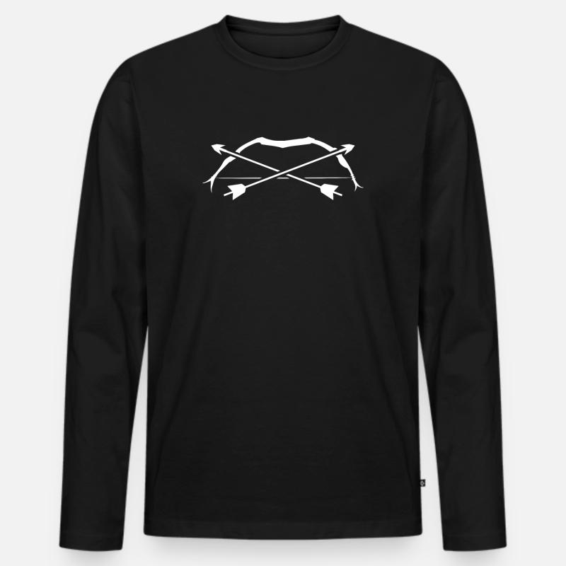 Bogenschießen - Männer Premium Bio Langarmshirt - Schwarz