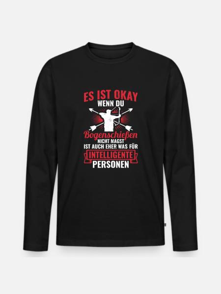 Bogenschießen - Männer Premium Bio Langarmshirt - Schwarz