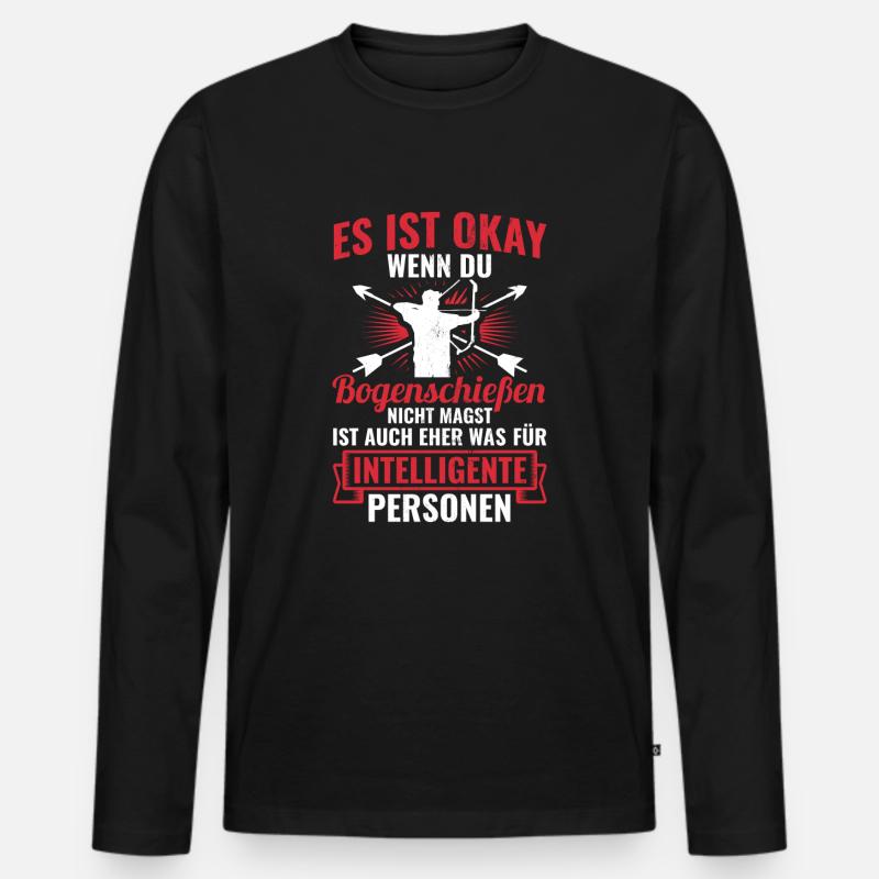 Bogenschießen - Männer Premium Bio Langarmshirt - Schwarz