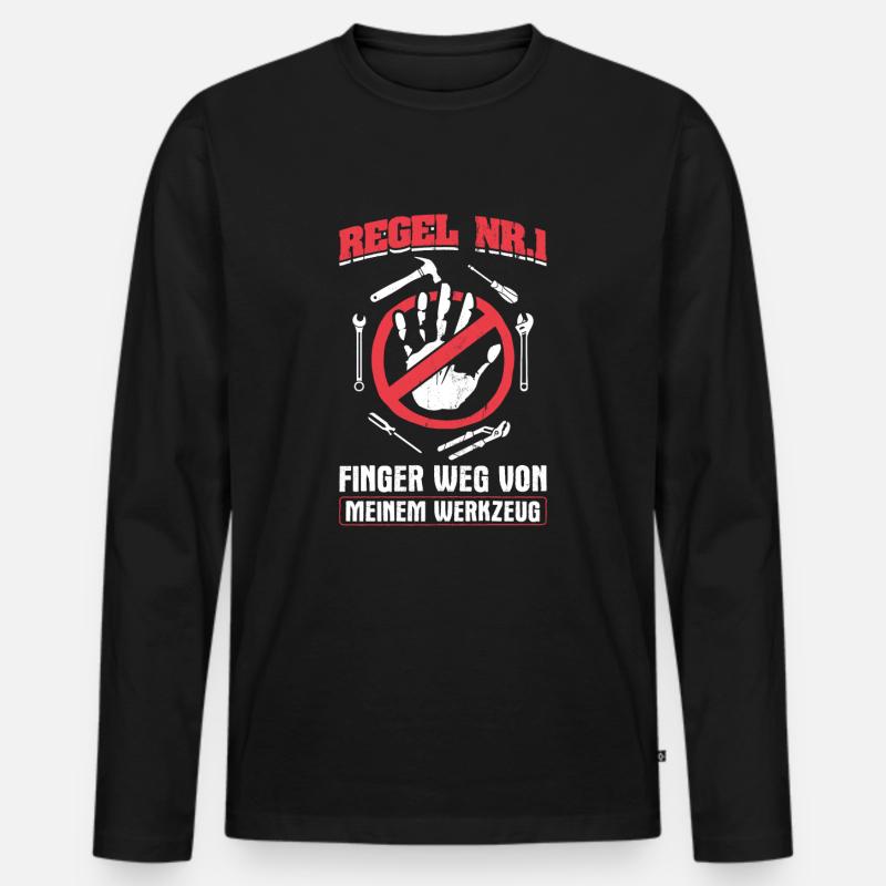 Handwerker - Männer Premium Bio Langarmshirt - Schwarz