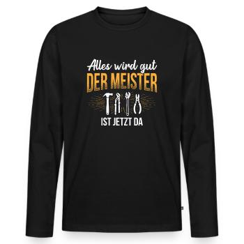 Handwerker Handwerk - Männer Premium Bio Langarmshirt - Schwarz - Vorne - Nico (187cm)