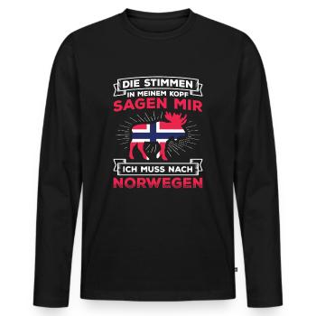 Fishing Norway Scandinavia - Men's Premium Organic Long Sleeve Shirt - black - Front - Nico (187cm)