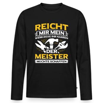 Handwerker Handwerk - Männer Premium Bio Langarmshirt - Schwarz - Vorne - Nico (187cm)