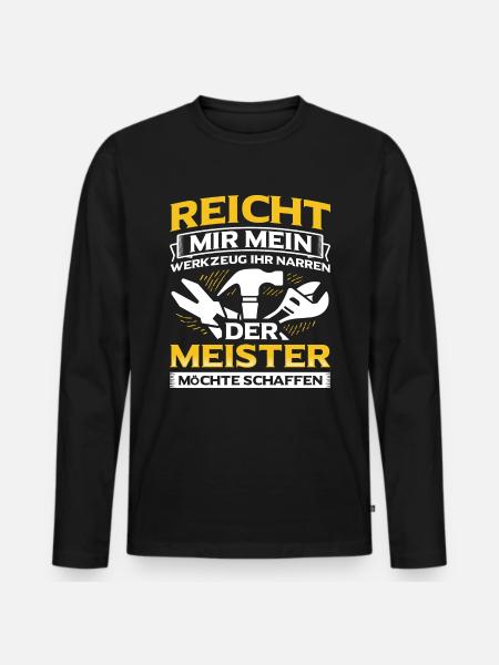 Handwerker Handwerk - Männer Premium Bio Langarmshirt - Schwarz