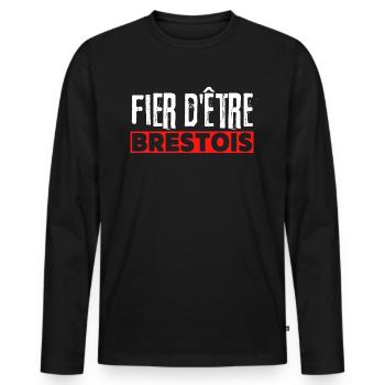 Brest Football supporter Brestois fier foot fan - T-shirt manches longues Premium bio Homme - noir - Devant - Nico (187cm)