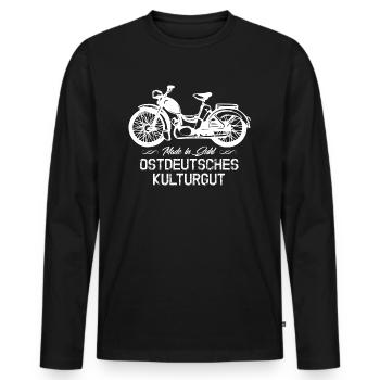 Simson SR2 - Ostdeutsches Kulturgut - DDR - Suhl - Männer Premium Bio Langarmshirt - Schwarz - Vorne - Nico (187cm)