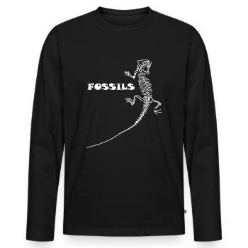 Dinosaurs, fossils, paleontologist, - Men's Premium Organic Long Sleeve Shirt - black - Front - Nico (187cm)