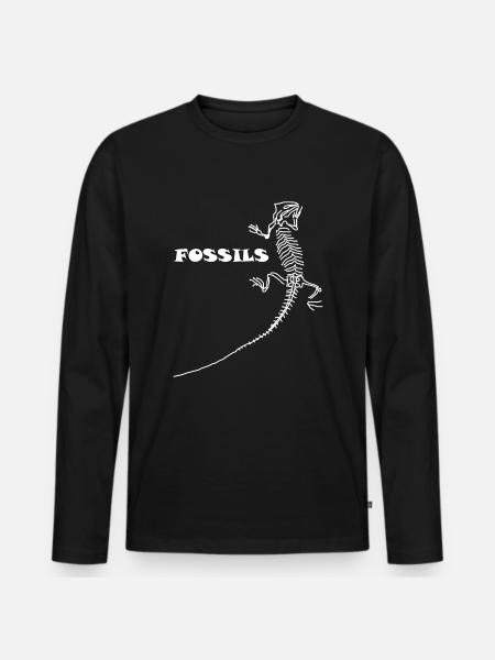 Dinosaurs, fossils, paleontologist, - Men's Premium Organic Long Sleeve Shirt - black