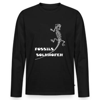 Dinosaurs, fossils, paleontologist, - Men's Premium Organic Long Sleeve Shirt - black - Front - Nico (187cm)