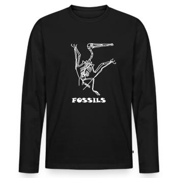 Dinosaurs, fossils, paleontologist, - Men's Premium Organic Long Sleeve Shirt - black - Front - Nico (187cm)