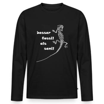 Dinosaurs, fossils, paleontologist, - Men's Premium Organic Long Sleeve Shirt - black - Front - Nico (187cm)