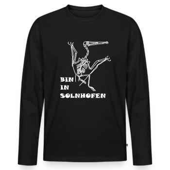 Dinosaurs, fossils, paleontologist, - Men's Premium Organic Long Sleeve Shirt - black - Front - Nico (187cm)