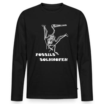 Dinosaurs, fossils, paleontologist, - Men's Premium Organic Long Sleeve Shirt - black - Front - Nico (187cm)